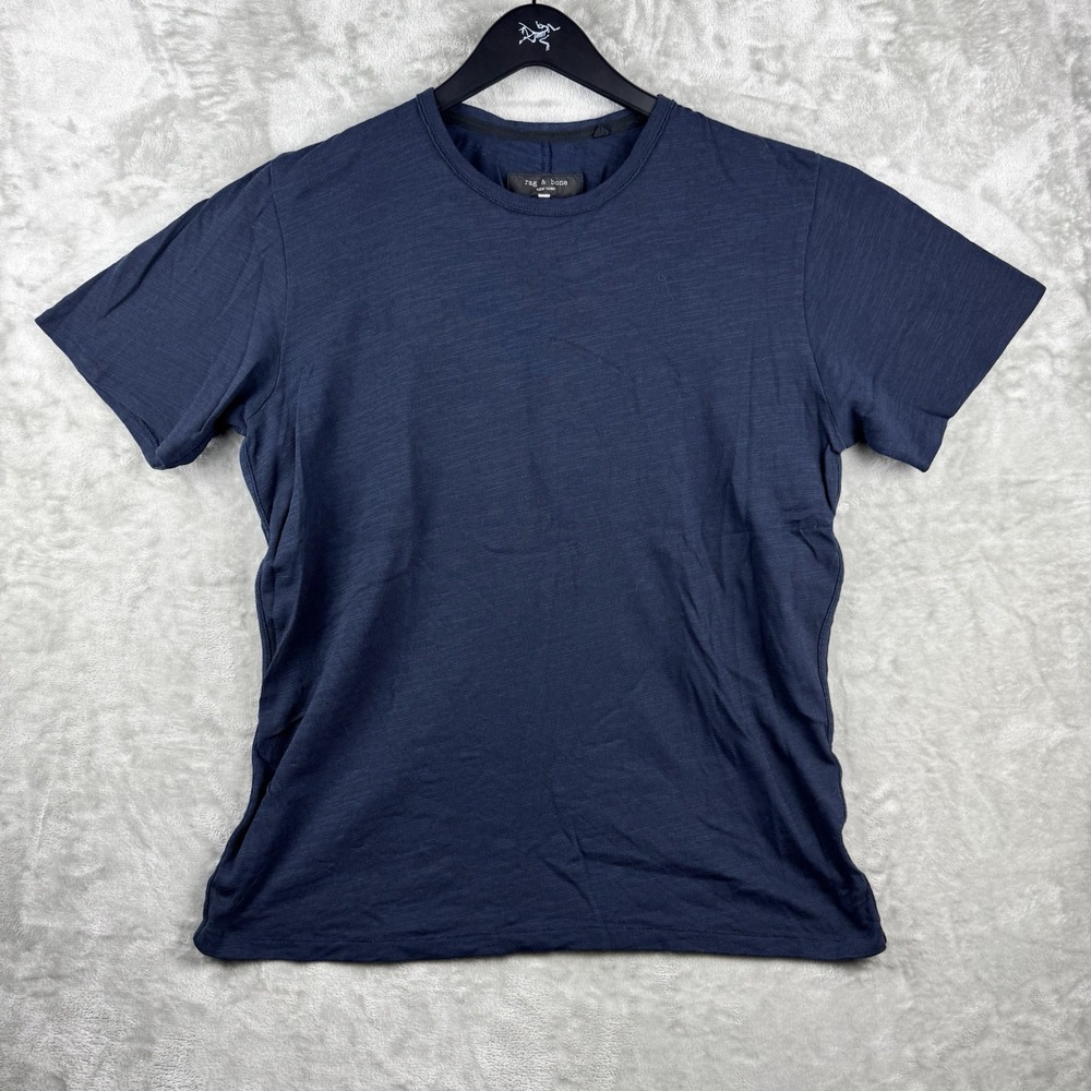 Rag & Bone T-Shirt Knit Cotton Short Sleeve Navy Mens XL Utility Outdoor